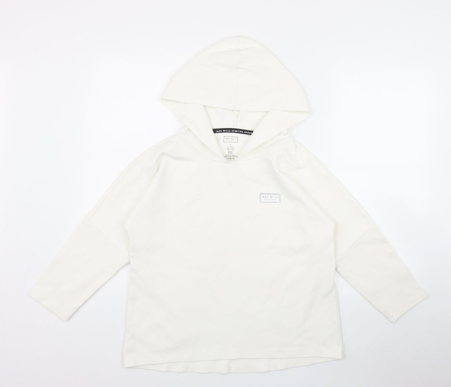 Womens UK Size 6 Jack Wills Sports White Pullover Hoodie