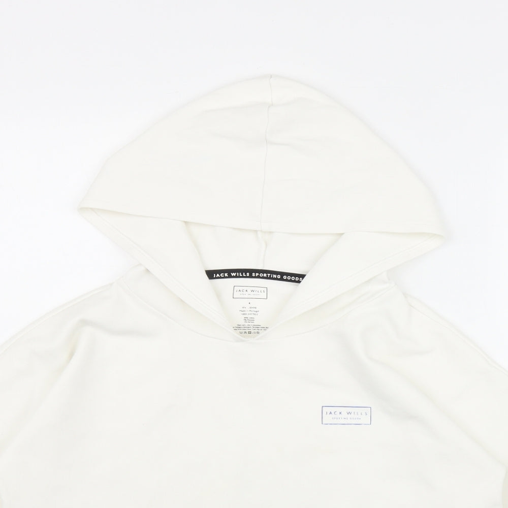 Womens UK Size 6 Jack Wills Sports White Pullover Hoodie