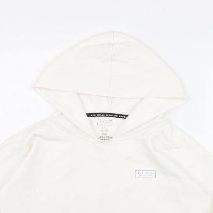 Womens UK Size 6 Jack Wills Sports White Pullover Hoodie