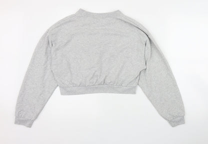 Back view of I SAW IT FIRST women’s grey cotton pullover sweatshirt, size UK 10