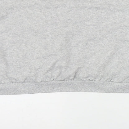 Brand and care label for I SAW IT FIRST women’s grey cotton pullover sweatshirt, size UK 10