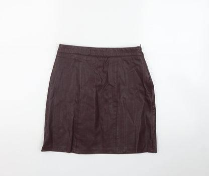 Papaya Womens Purple  Viscose Mini Skirt Size 8   Zip