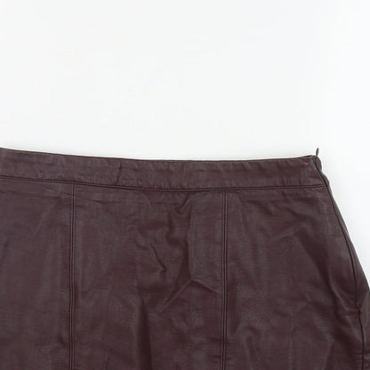 Papaya Womens Purple  Viscose Mini Skirt Size 8   Zip