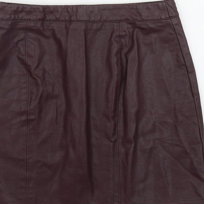 Papaya Womens Purple  Viscose Mini Skirt Size 8   Zip