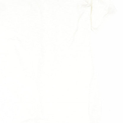 Soon Womens White  Viscose Basic Blouse Size 16 Scoop Neck