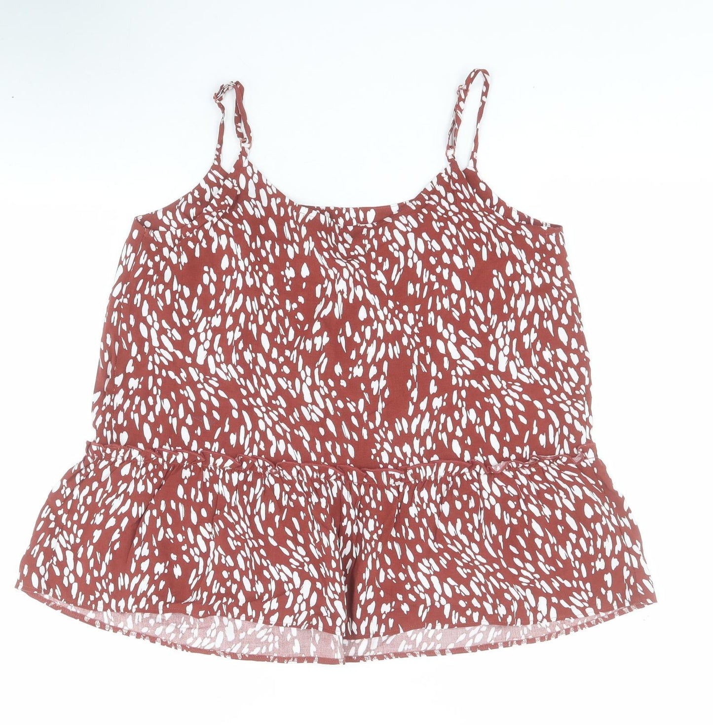 George Womens Brown Animal Print Viscose Camisole Blouse Size 10 Round Neck