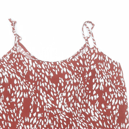 George Womens Brown Animal Print Viscose Camisole Blouse Size 10 Round Neck