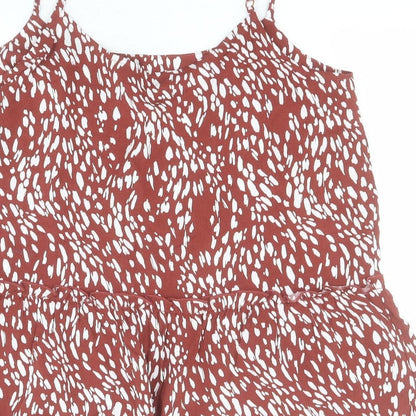 George Womens Brown Animal Print Viscose Camisole Blouse Size 10 Round Neck