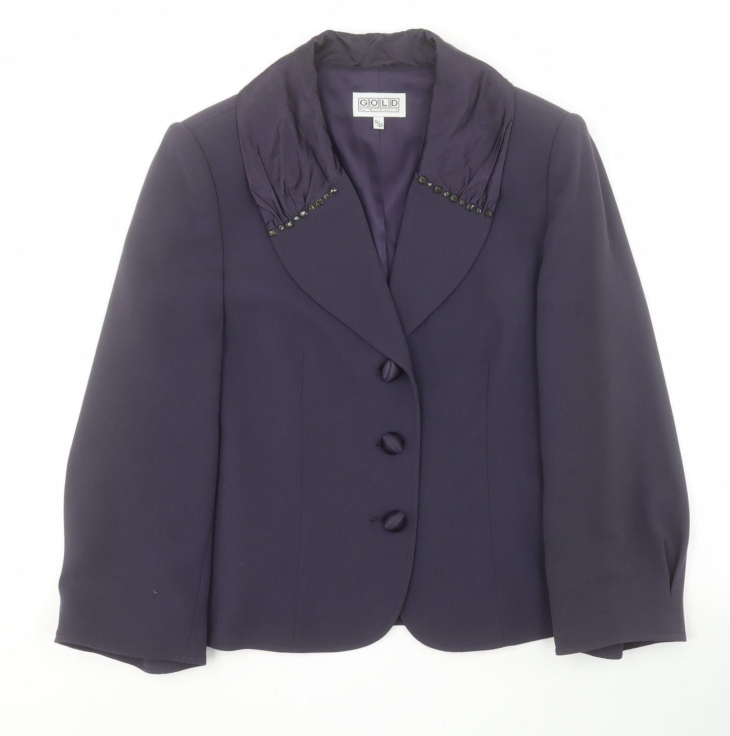 Womens UK Size 14 GOLD by Michael H Blue Jacket