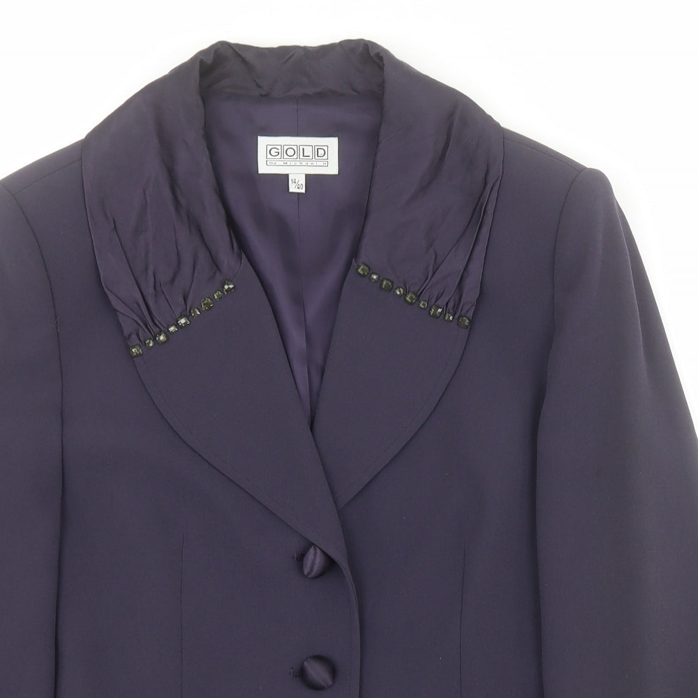 Womens UK Size 14 GOLD by Michael H Blue Jacket