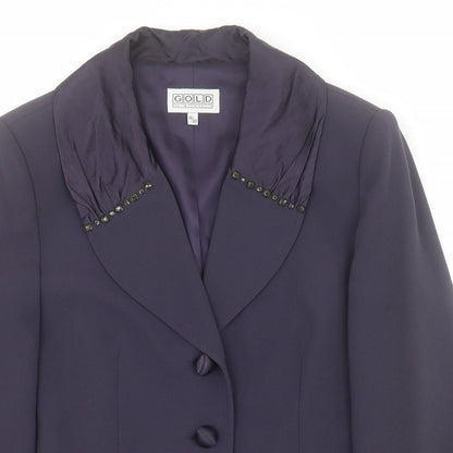 Womens UK Size 14 GOLD by Michael H Blue Jacket
