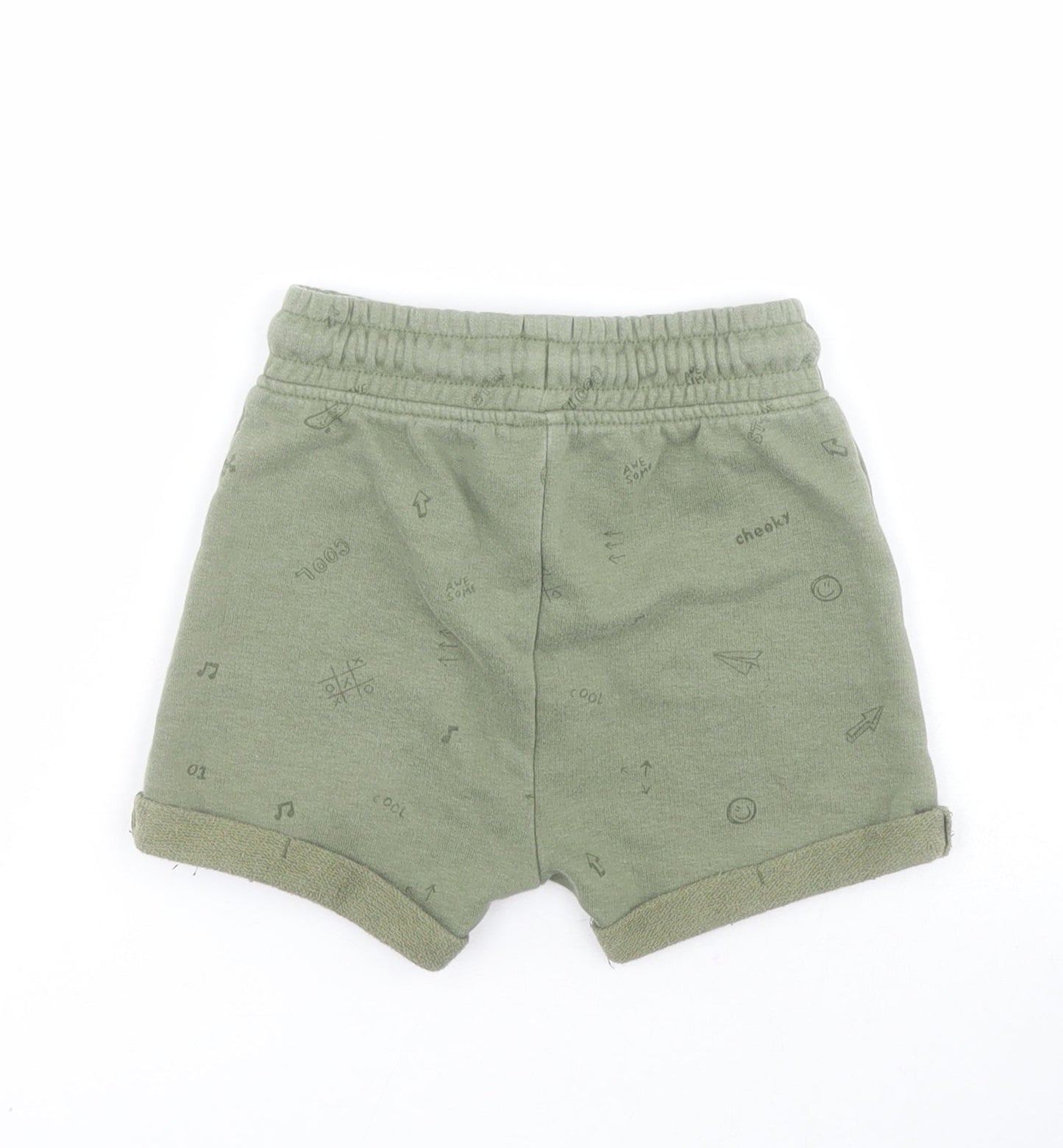 George Baby Green  Cotton Jogger Trousers Size 18-24 Months  Drawstring - Shorts