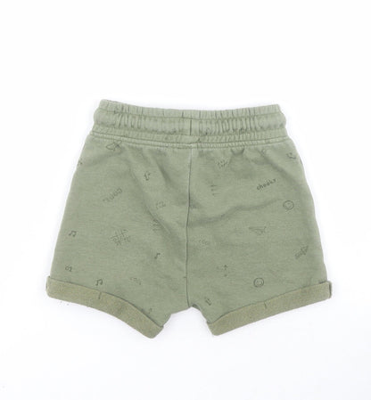 George Baby Green  Cotton Jogger Trousers Size 18-24 Months  Drawstring - Shorts