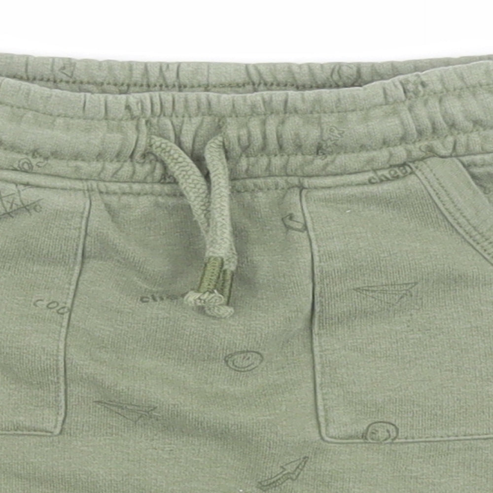 George Baby Green  Cotton Jogger Trousers Size 18-24 Months  Drawstring - Shorts