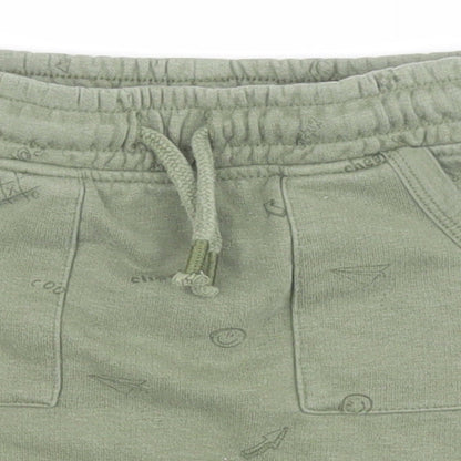 George Baby Green  Cotton Jogger Trousers Size 18-24 Months  Drawstring - Shorts