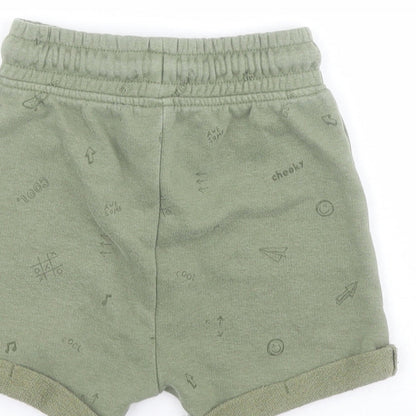 George Baby Green  Cotton Jogger Trousers Size 18-24 Months  Drawstring - Shorts