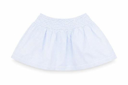 Front view of H&M girls’ blue striped 100% cotton tutu skirt, size 2, years regular pull on