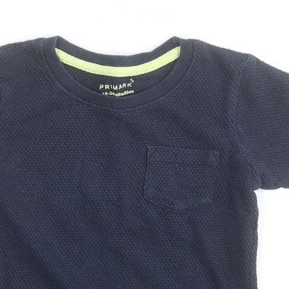 Primark Baby Blue  100% Cotton Pullover Polo Size 18-24 Months Round Neck Pullover