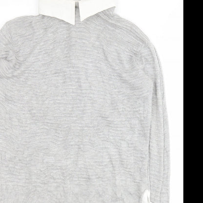 Primark Womens Grey Collared  Viscose Pullover Jumper Size 12