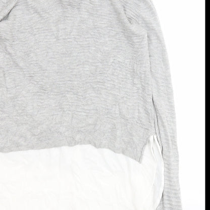 Primark Womens Grey Collared  Viscose Pullover Jumper Size 12