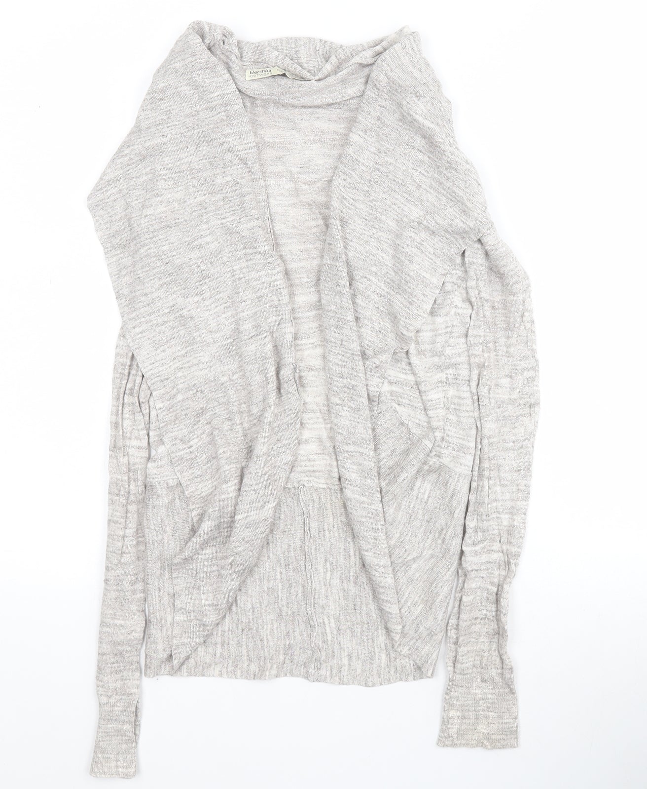 Bershka Womens Grey V-Neck  Viscose Cardigan Jumper Size S