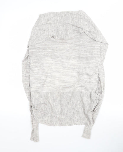 Bershka Womens Grey V-Neck  Viscose Cardigan Jumper Size S