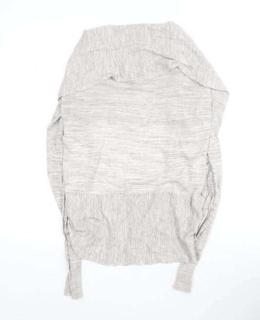 Bershka Womens Grey V-Neck  Viscose Cardigan Jumper Size S