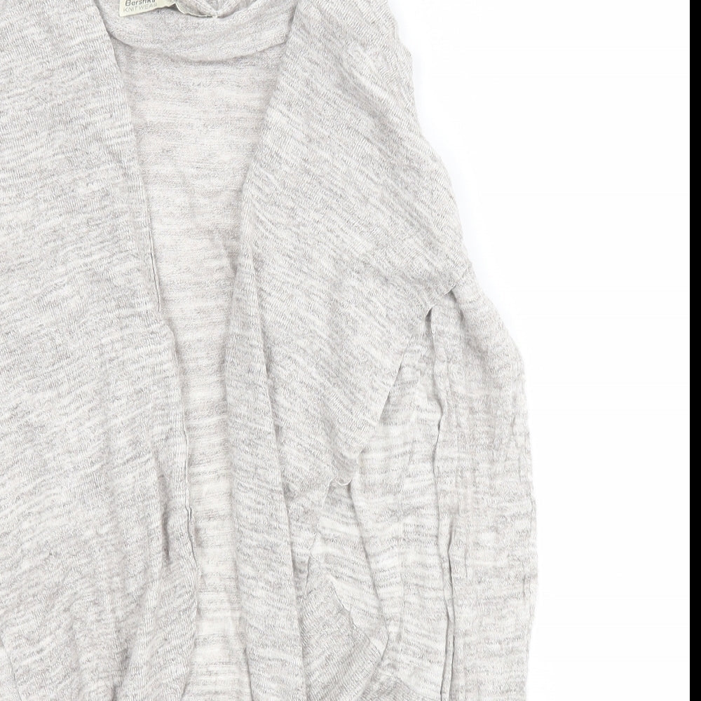 Bershka Womens Grey V-Neck  Viscose Cardigan Jumper Size S