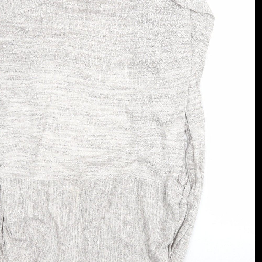 Bershka Womens Grey V-Neck  Viscose Cardigan Jumper Size S