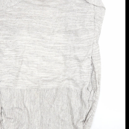 Bershka Womens Grey V-Neck  Viscose Cardigan Jumper Size S