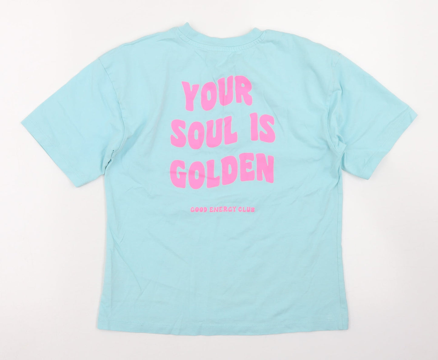 George Girls Blue  Cotton Cropped T-Shirt Size 10-11 Years Crew Neck  - GoodEnergy Club