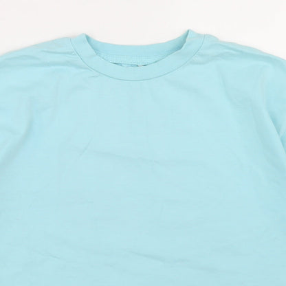 George Girls Blue  Cotton Cropped T-Shirt Size 10-11 Years Crew Neck  - GoodEnergy Club