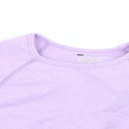 Preworn Womens Purple  Nylon Cropped T-Shirt Size XS Round Neck