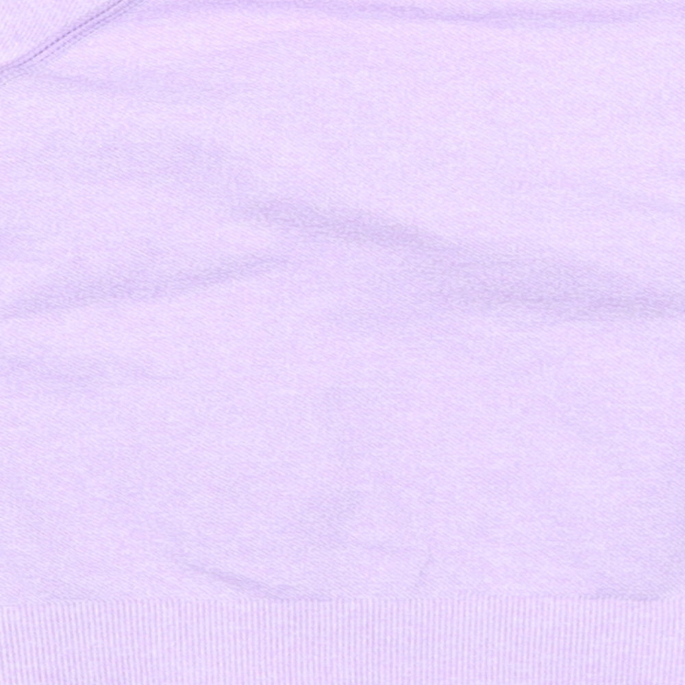 Preworn Womens Purple  Nylon Cropped T-Shirt Size XS Round Neck