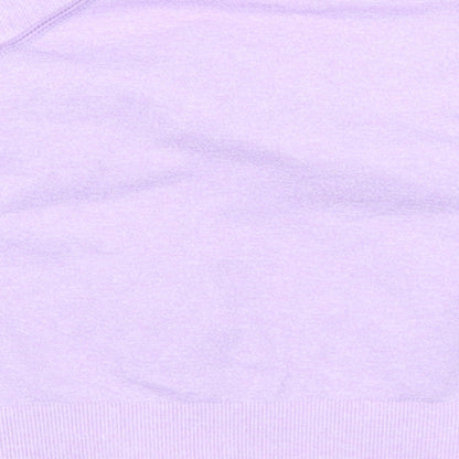 Preworn Womens Purple  Nylon Cropped T-Shirt Size XS Round Neck