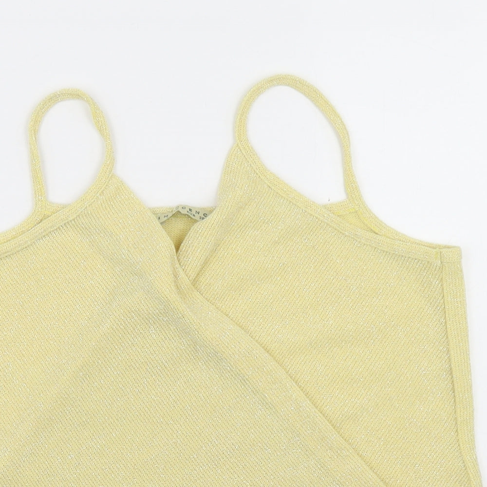 Womens UK Size 10 Innocence Yellow Camisole T-Shirt