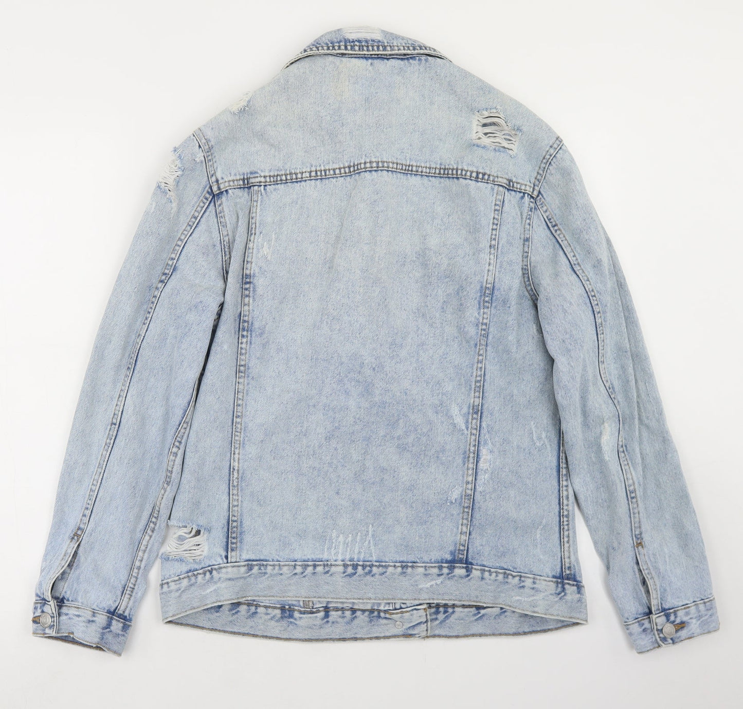 New Look Womens Blue   Jacket  Size 8  Button - Distressed
