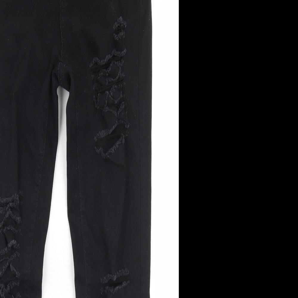 SheIn Womens Black  Cotton Skinny Jeans Size S L27 in Regular Button