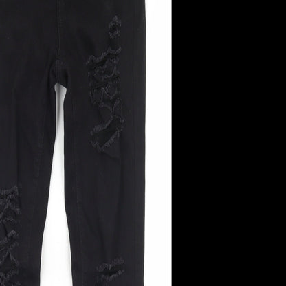 SheIn Womens Black  Cotton Skinny Jeans Size S L27 in Regular Button