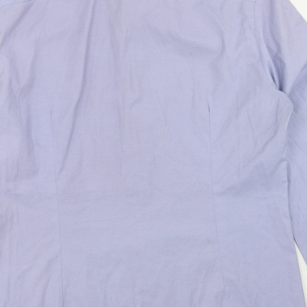 ASOS Mens Blue Striped Cotton  Button-Up Size M Collared Button