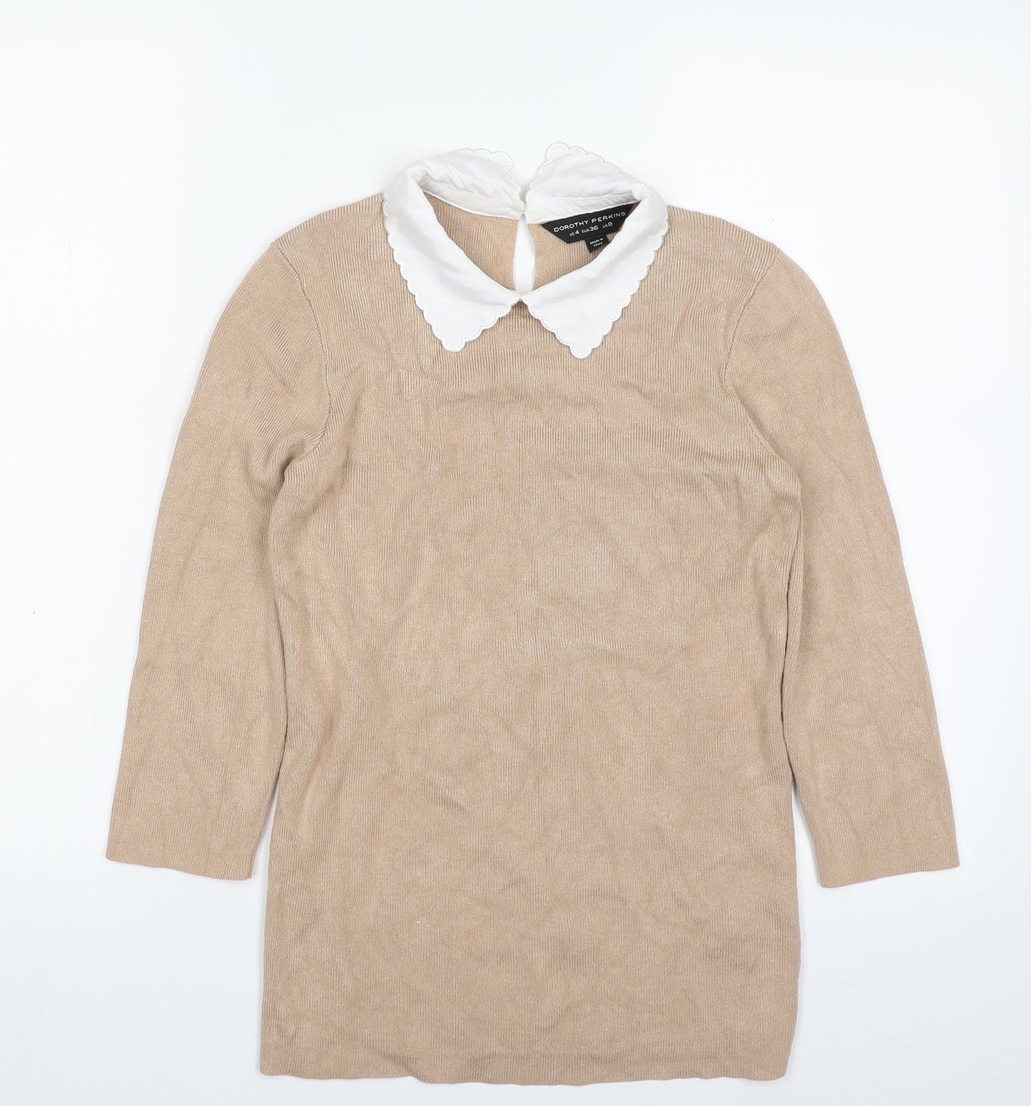 Womens UK Size 8 Dorothy Perkins Beige Pullover Jumper
