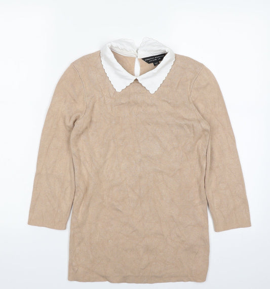 Womens UK Size 8 Dorothy Perkins Beige Pullover Jumper