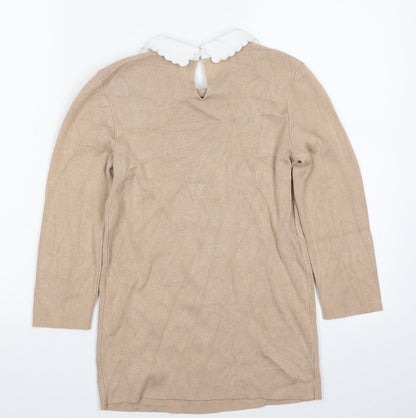 Womens UK Size 8 Dorothy Perkins Beige Pullover Jumper