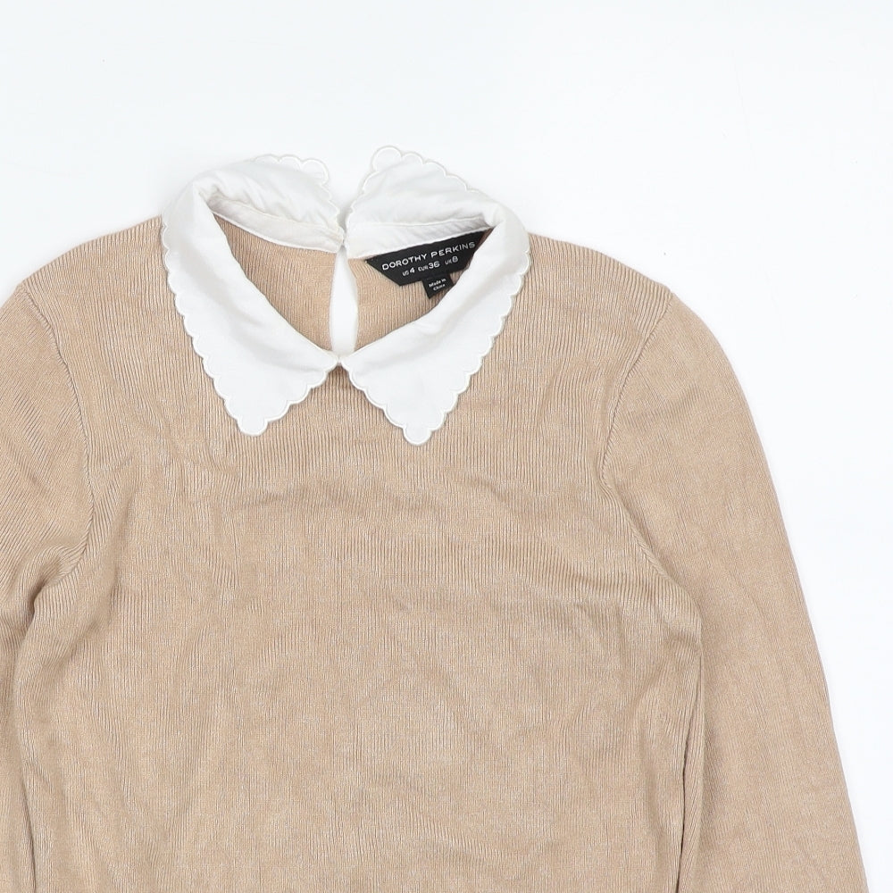 Womens UK Size 8 Dorothy Perkins Beige Pullover Jumper