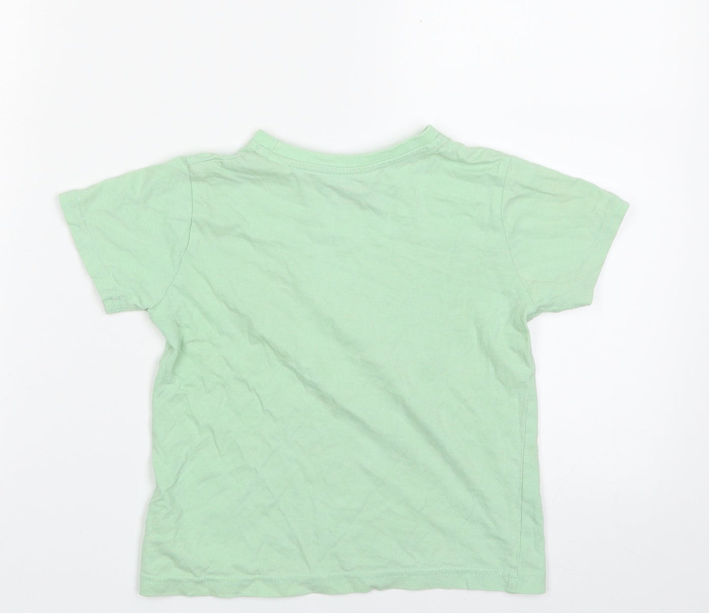 Primark Girls Green  100% Cotton Pullover T-Shirt Size 4-5 Years Crew Neck Pullover - Santa Cruz