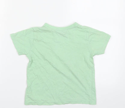 Primark Girls Green  100% Cotton Pullover T-Shirt Size 4-5 Years Crew Neck Pullover - Santa Cruz