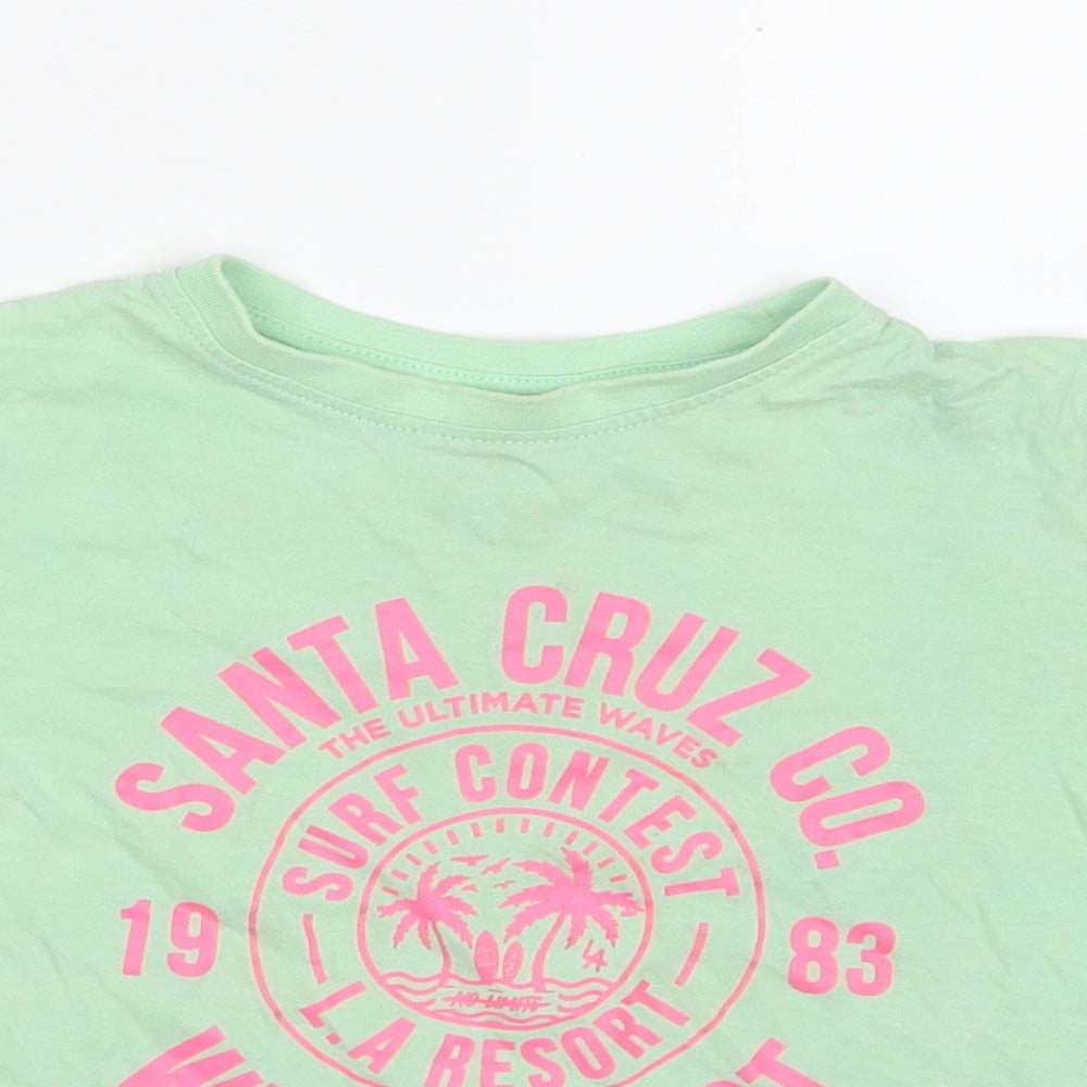 Primark Girls Green  100% Cotton Pullover T-Shirt Size 4-5 Years Crew Neck Pullover - Santa Cruz
