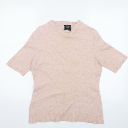 Front view of Celtic women’s pink crew neck wool jumper, size L