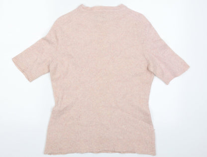 Back view of Celtic women’s pink crew neck wool jumper, size L