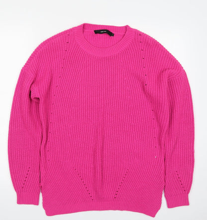 Womens UK Size S VERO MODA Pink Pullover Jumper
